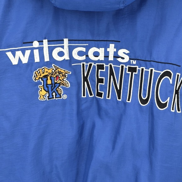 Vintage Logo 7 Kentucky Wildcats Blue Puffer Full Zip Hooded Jacket Men's Sz L - Picture 10 of 13